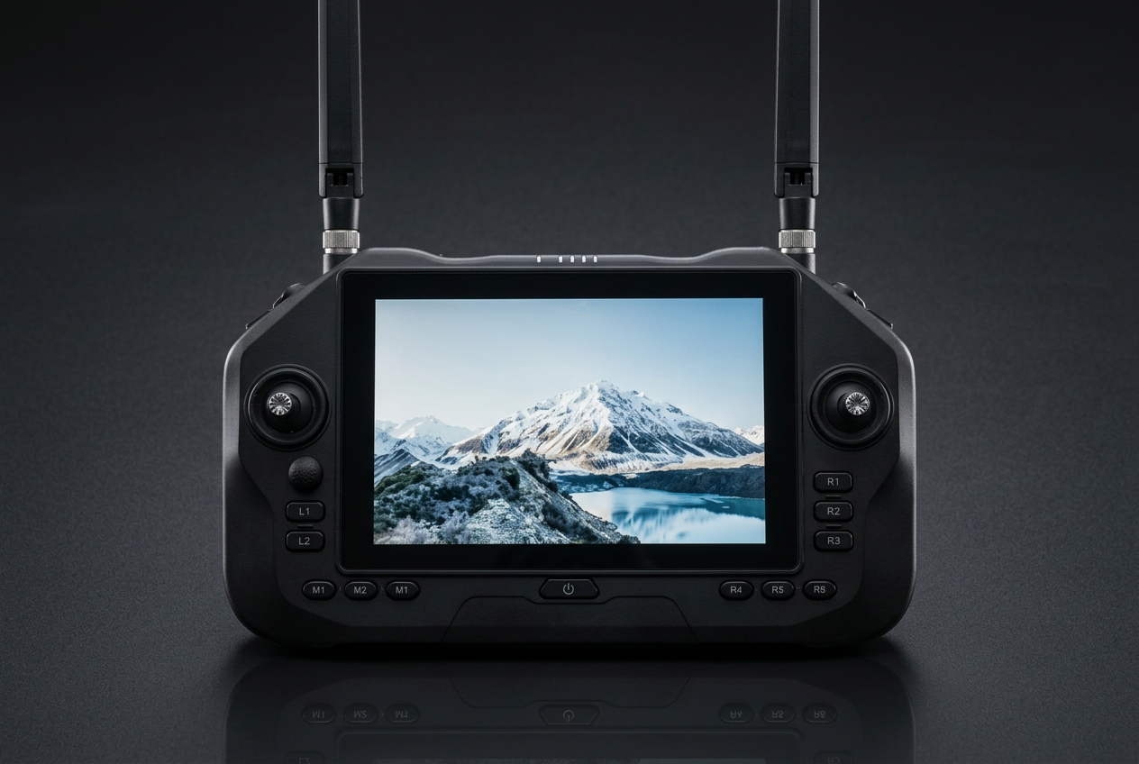 Handheld ground control station with dual antennas and display